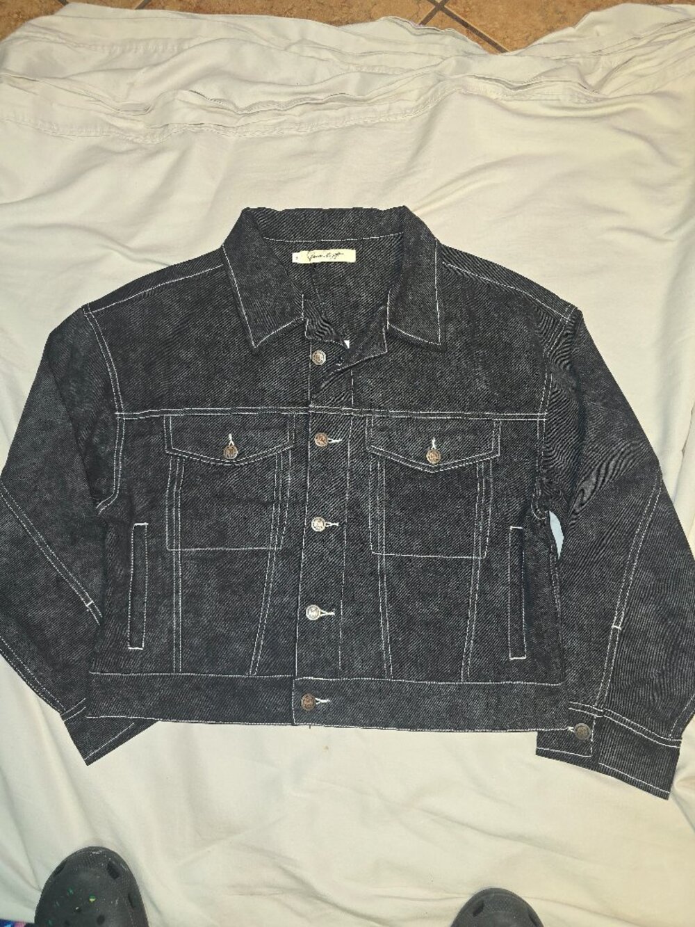 HONOR the GIFT Black Cropped Jean Jacket Womens Size SMALL - Picture 1 of 3